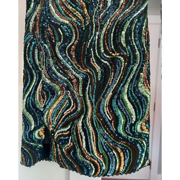 “Nathalia” Dress The Population Multi-color Sequin Cocktail Mini  Dress NWT - Picture 4 of 7